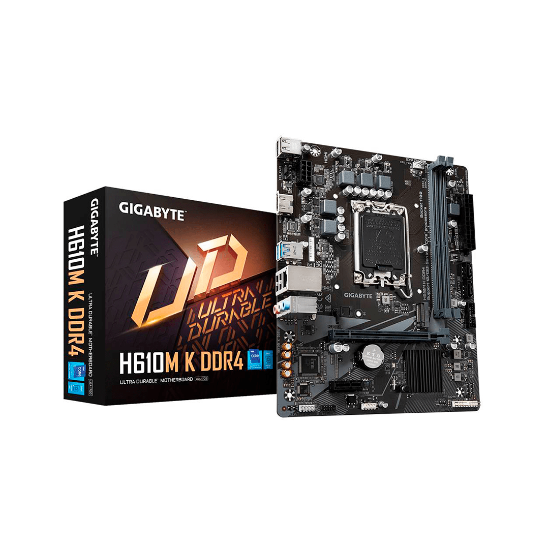 h610m-k-ddr4-15177 Placa Madre Gigabyte H610M K DDR4, Intel LGA1700, 2xDDR4, HDMI, M.2, 2xSATA, Micro-ATX - Imagen 1