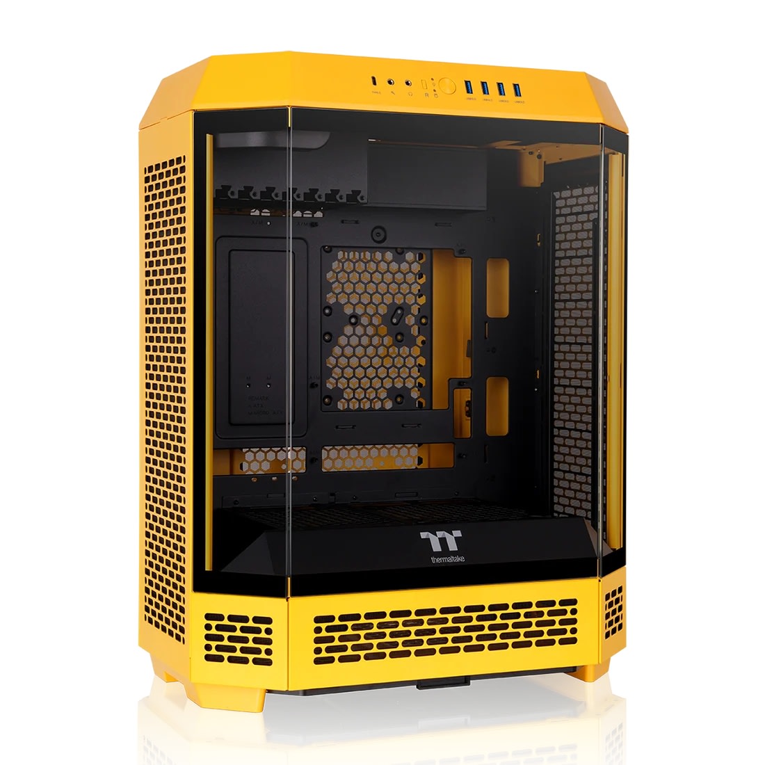 ca-1z1-00m4wn-00-011193 The Tower 600 Bumblebee/Bumblebee/Win/SPCC/Tempered Glass*3/CT140 Fan*2/Color Box/With Screen Metal Panel - Imagen 1