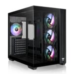 Gabinete View 380 TG ARGB/Black/Win/SPCC/Tempered Glass*2/120mm ARGB Lite Reverse Fan*3+120mm ARGB Lite Fan*1/Brown Box