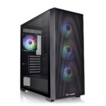 Gabinete H390 TG ARGB /Black/Win/SPCC/Tempered Glass*1/120mm ARGB SE Fan*4/PS-TTP-0750NNFABU-3/Brown Box/for USA