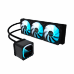Watercooler Gigabyte, negro, radiador 360mm, 3 fans, RGB.