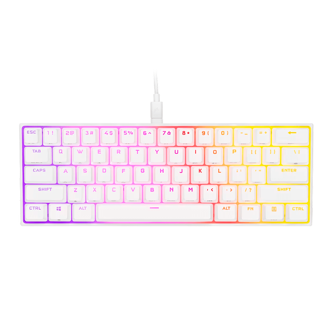 k65-rgb-mini-024755 Teclado mecánico para juegos K65 RGB MINI 60% — CHERRY MX SPEED — Blanco CH-9194114-NA - Imagen 1